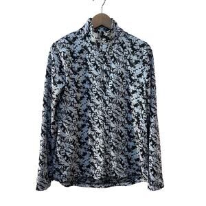 Snoskins Mock Neck 1/4 Zip Pullover Shirt Top Base Layer Black Women's Medium